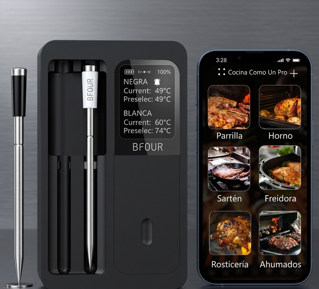 Termómetro de doble sonda profesional: Maestro Pro Duo LCD
