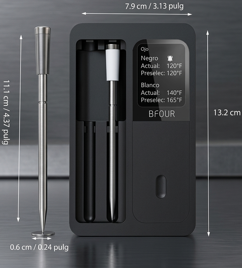 Termómetro de doble sonda profesional: Maestro Pro Duo LCD