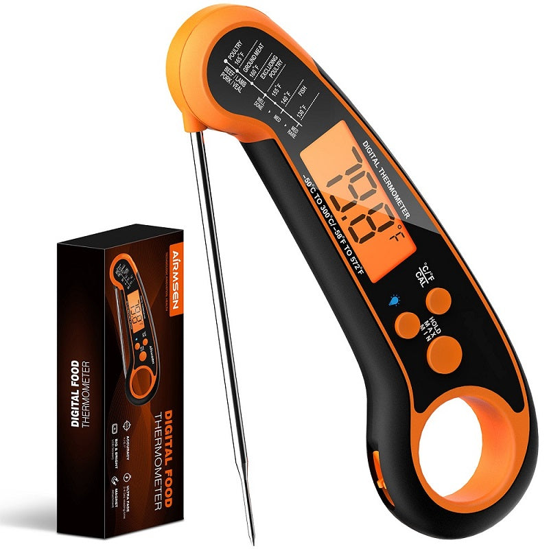 Termómetro para carne digital profesional en color naranja